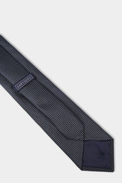Cravate 100 % soie - Gris anthracite à pois clair