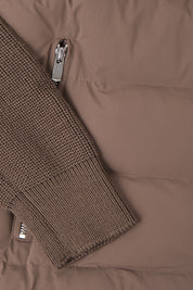 Blouson zippé bi-matière - Noisette
