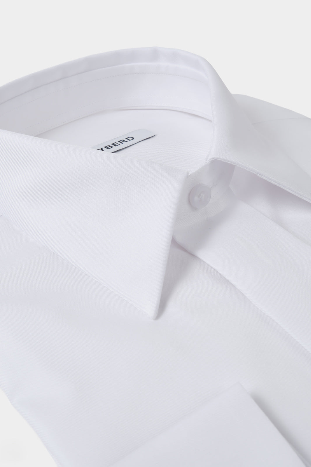 Chemise grand col et boutons cachés - Blanche
