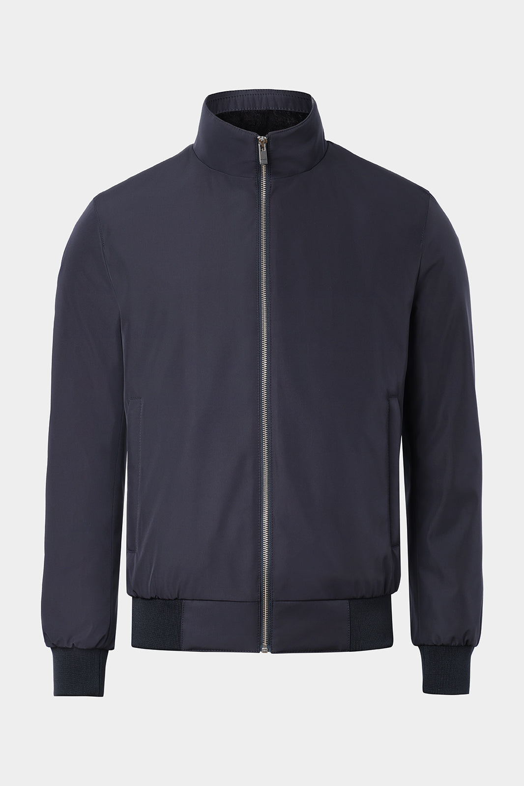 Blouson zippé avec fourrure amovible - Marine