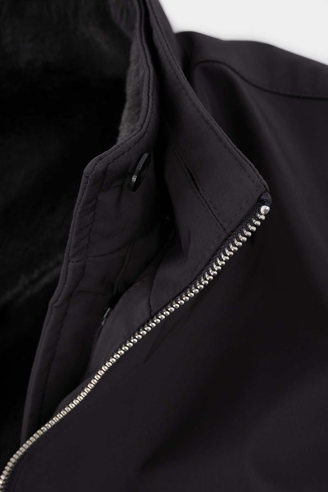 Blouson zippé avec fourrure amovible - Noir