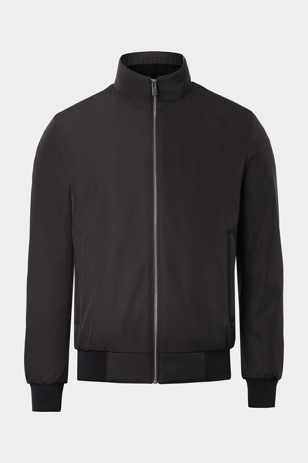 Blouson zippé avec fourrure amovible - Noir