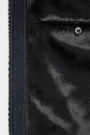 Blouson en jersey de laine fourré - Marine