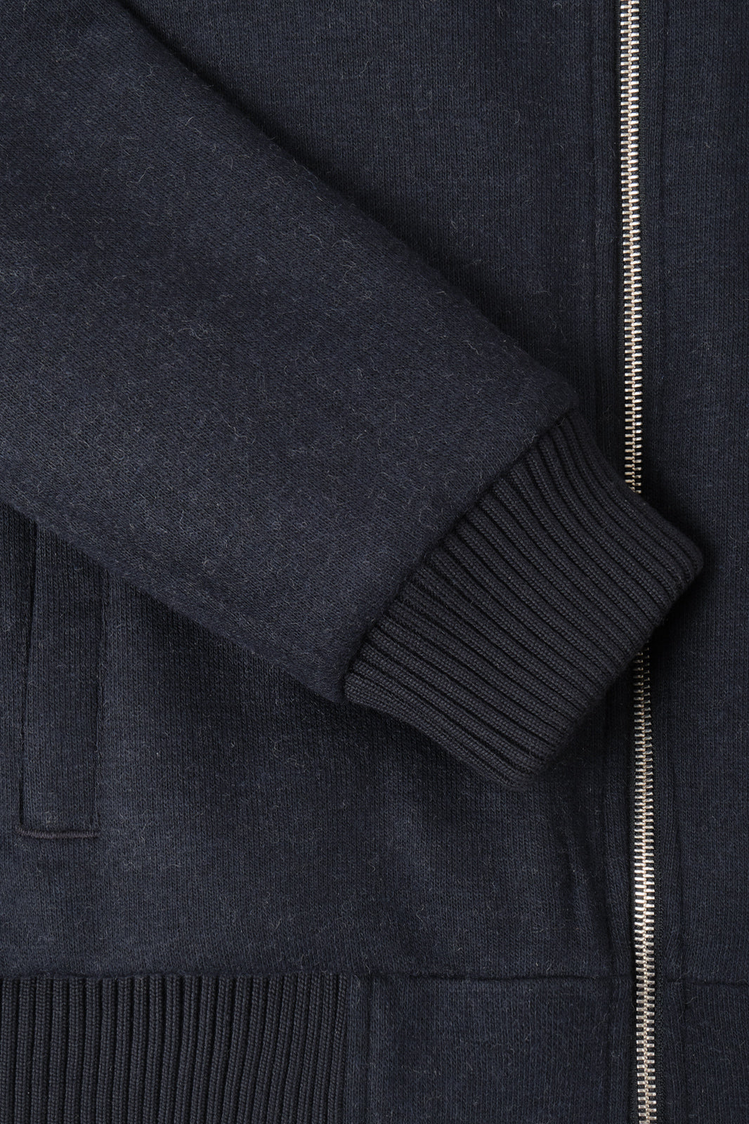 Blouson en jersey de laine fourré - Marine