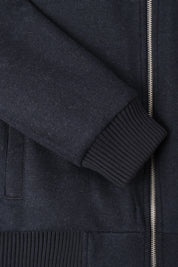 Blouson en jersey de laine fourré - Marine