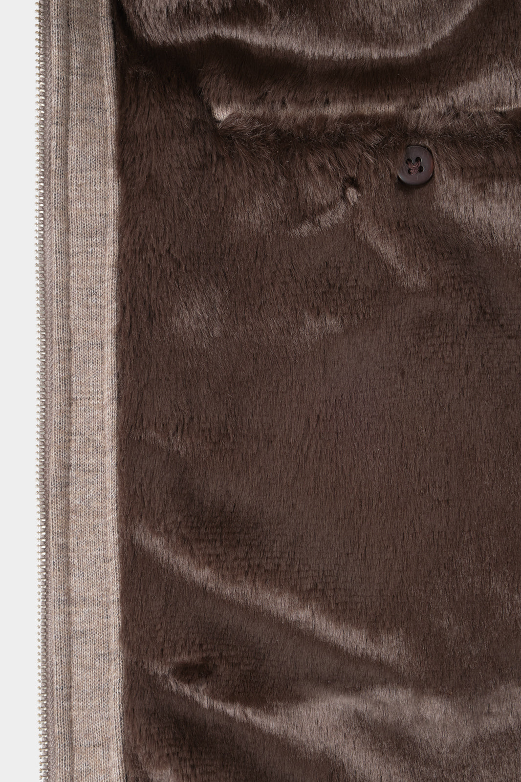 Blouson en jersey de laine fourré - Taupe