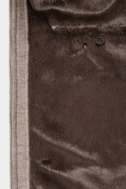 Blouson en jersey de laine fourré - Taupe