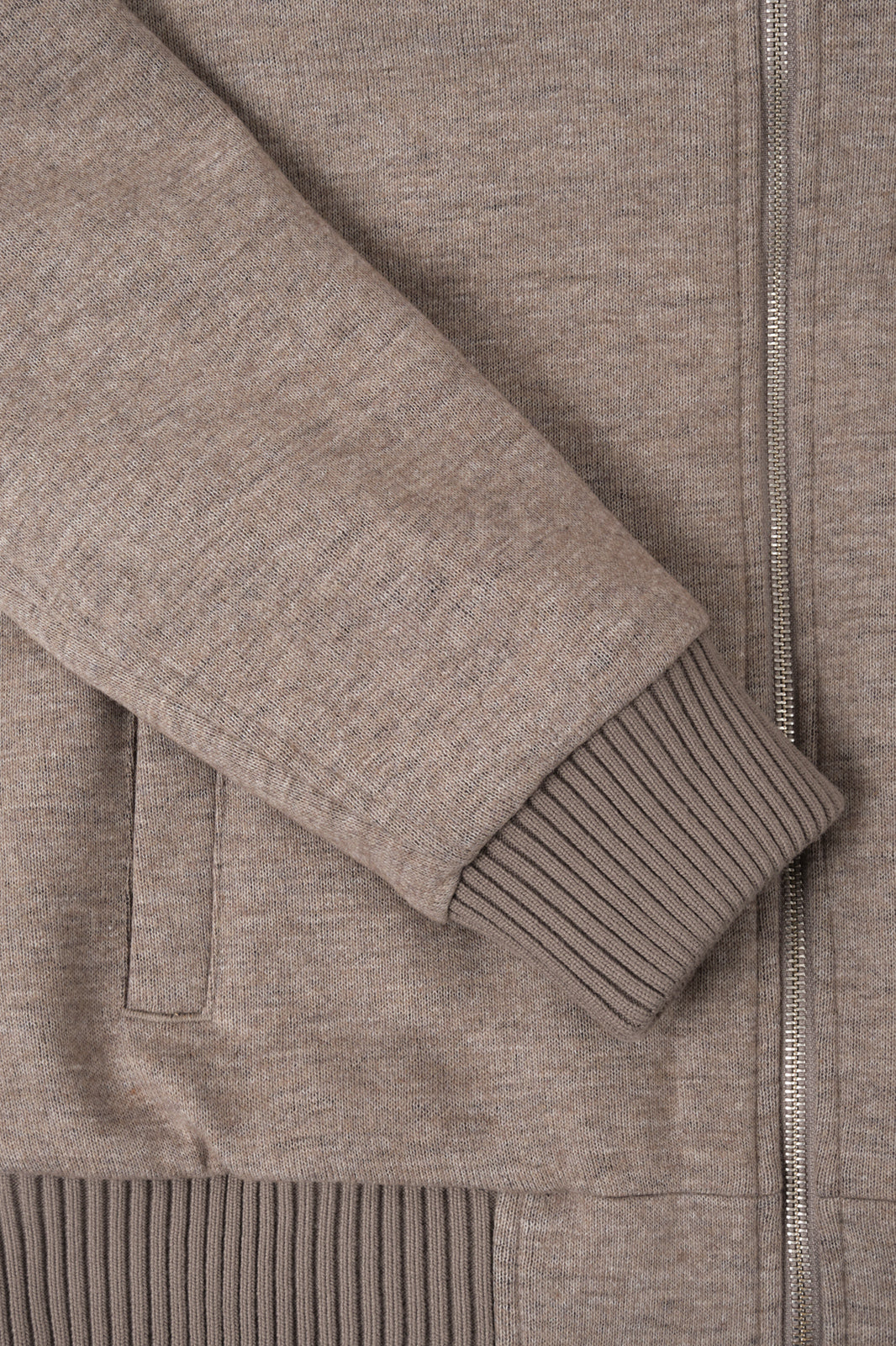 Blouson en jersey de laine fourré - Taupe