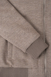 Blouson en jersey de laine fourré - Taupe
