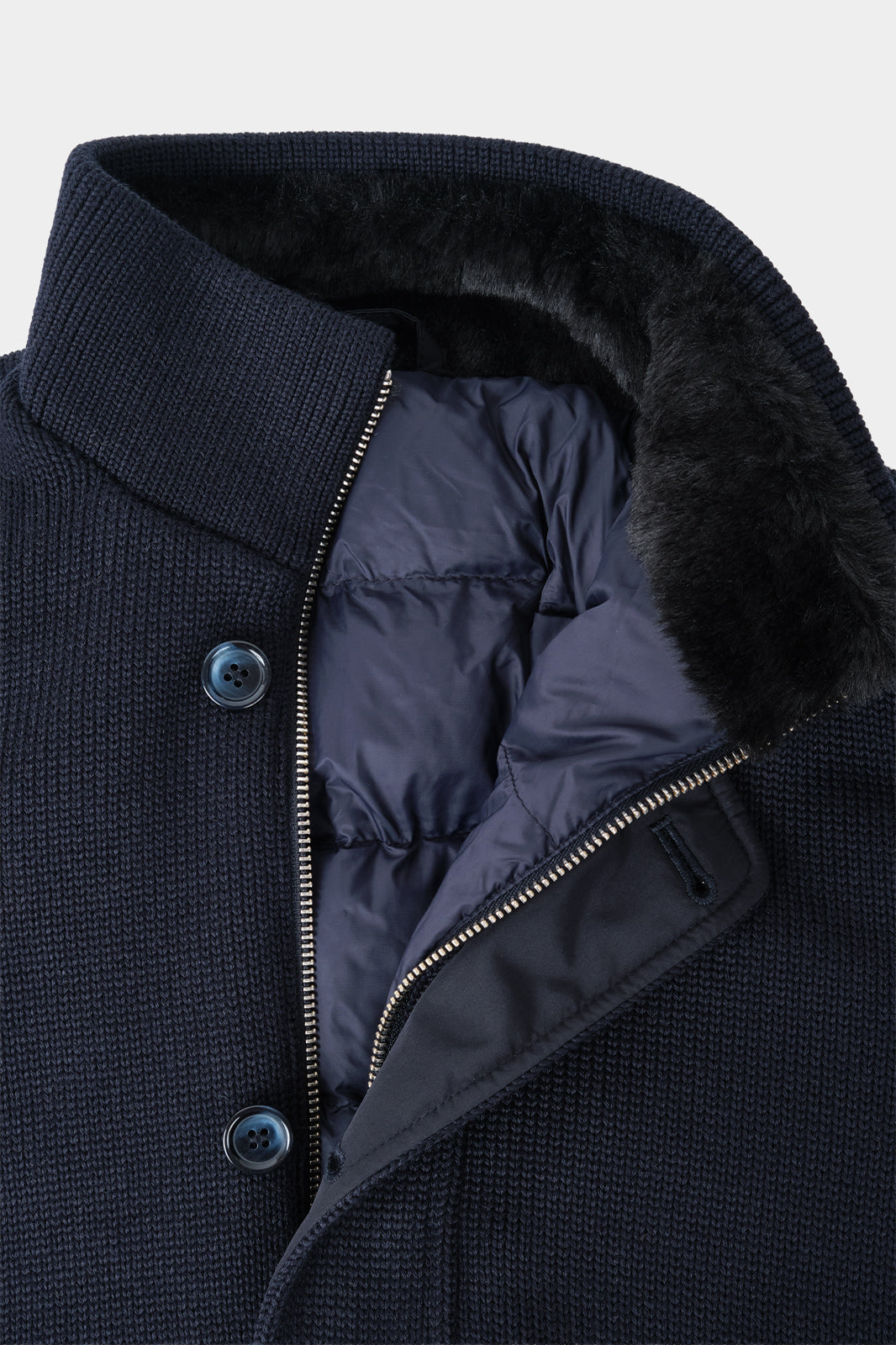 Blouson en maille matelassé - Marine
