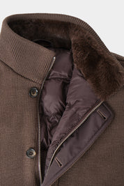 Blouson en maille matelassé - Noisette
