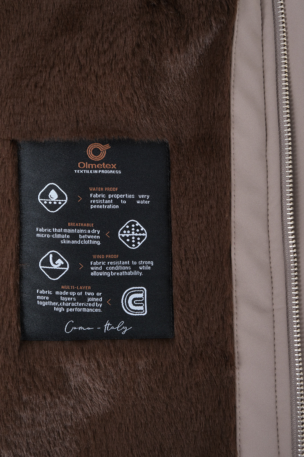 Parka fourrée à capuche amovible - Taupe