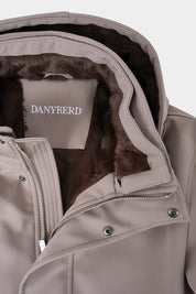 Parka fourrée à capuche amovible - Taupe