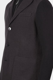 Flannel varsity jacket - Black