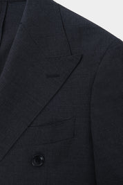 Costume croisé en laine poche plaquée - Gris anthracite
