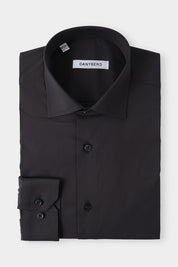 Chemise cintré en col français confort couleur noir 