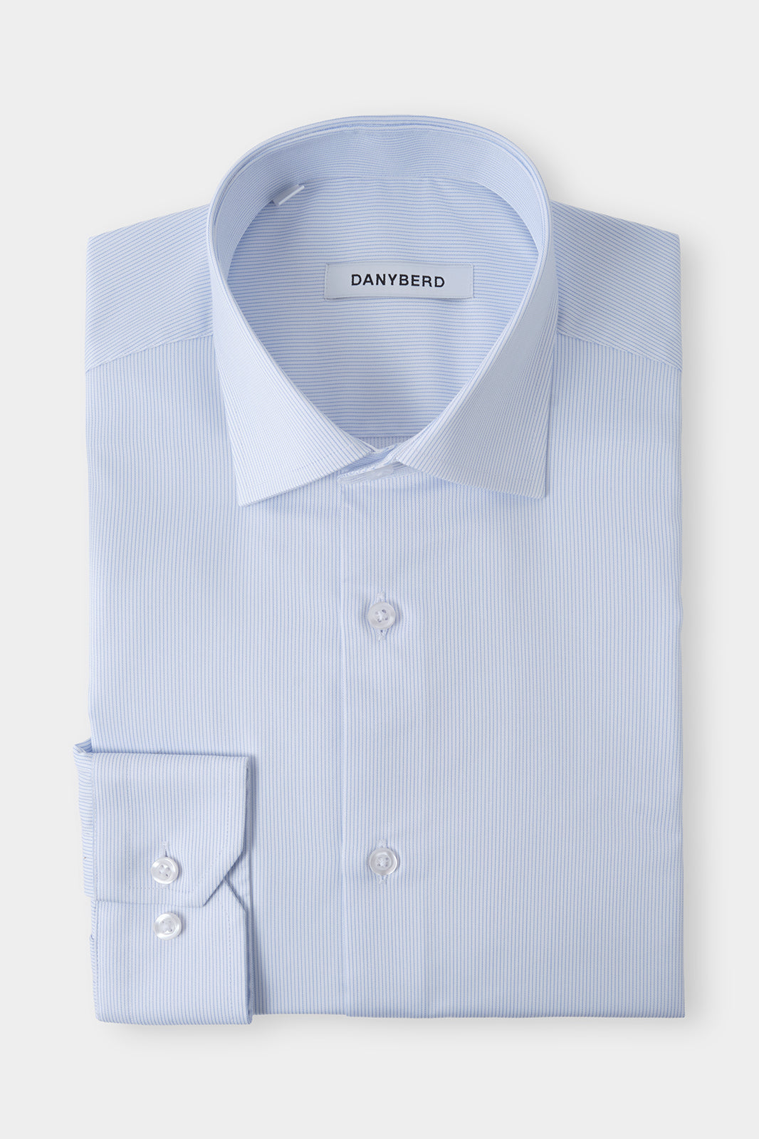 Chemise col français à rayures fines 