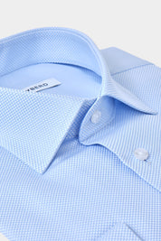 Chemise avec motif ton sur ton - Bleu ciel