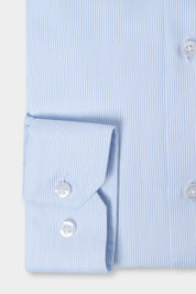 Chemise à rayure fine - Bleu ciel et blanc 1