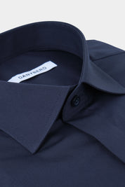 Chemise col français - Boutons cachés - Marine