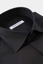 Chemise col français à boutons cachés couleur noir 