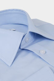 Chemise grand col en pointe - Bleu