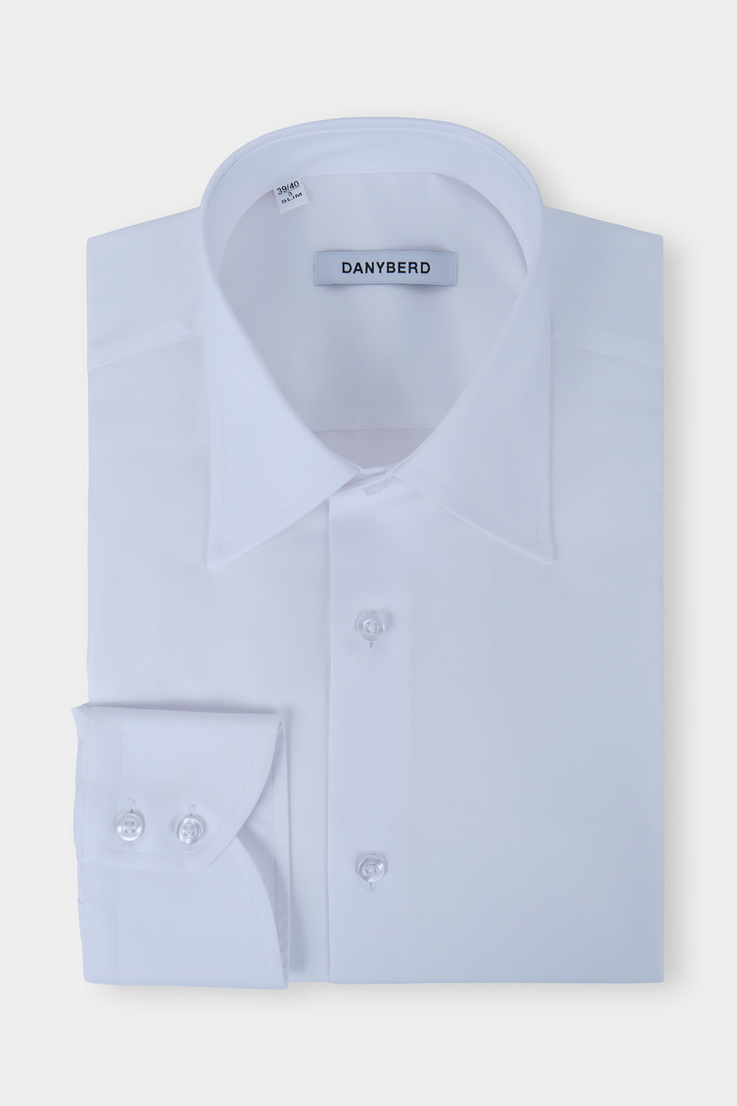 Chemise grand col en pointe - Blanche