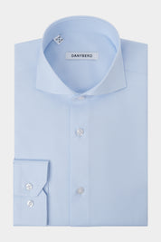 Chemise col italien - Bleu ciel