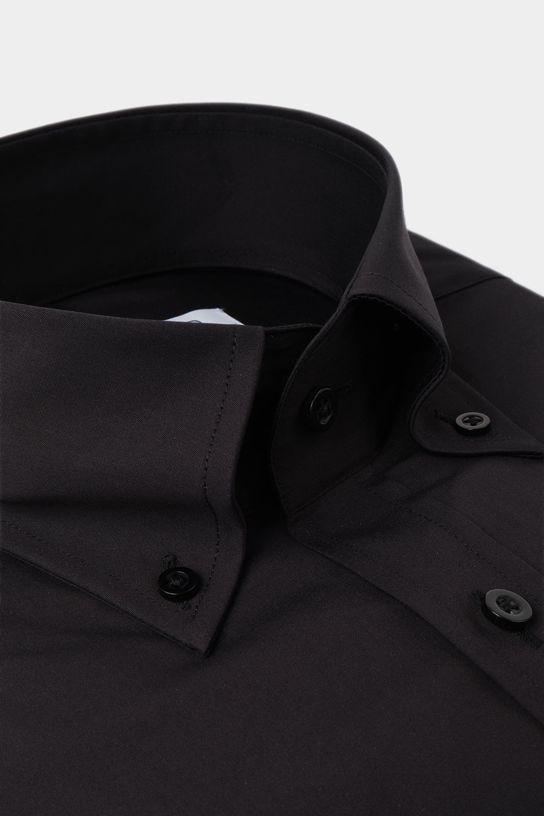Chemise grand col boutonné - Noir