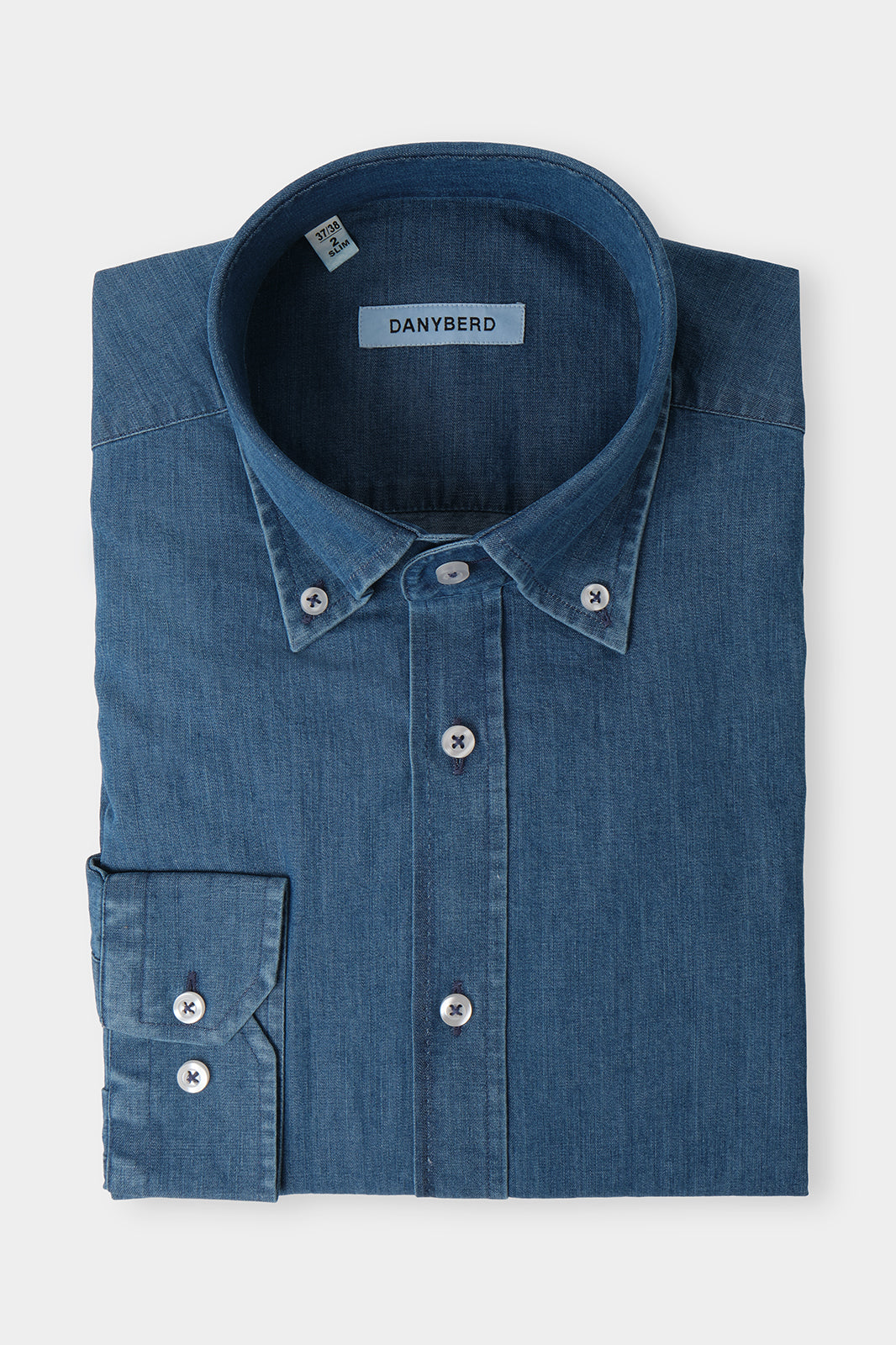 Chemise grand col boutonné - Jeans