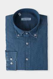 Chemise grand col boutonné - Jeans