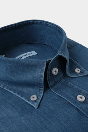 Chemise grand col boutonné - Jeans