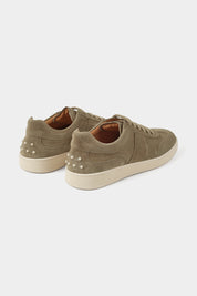 Sneakers en peau à picots - Taupe