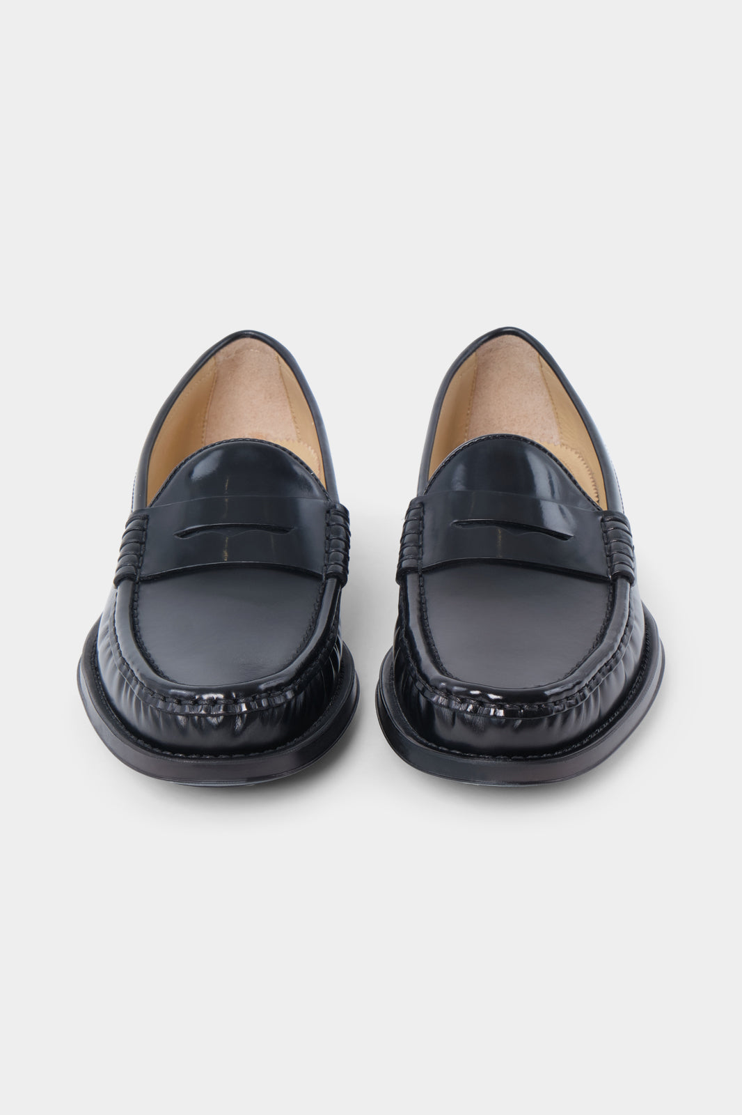 Mocassins en cuir glacé - Noir