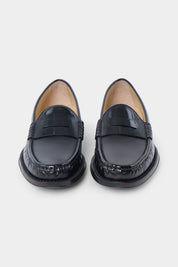 Mocassins en cuir glacé - Noir