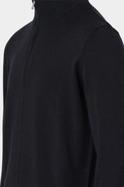 Cardigan zippé en laine - Noir