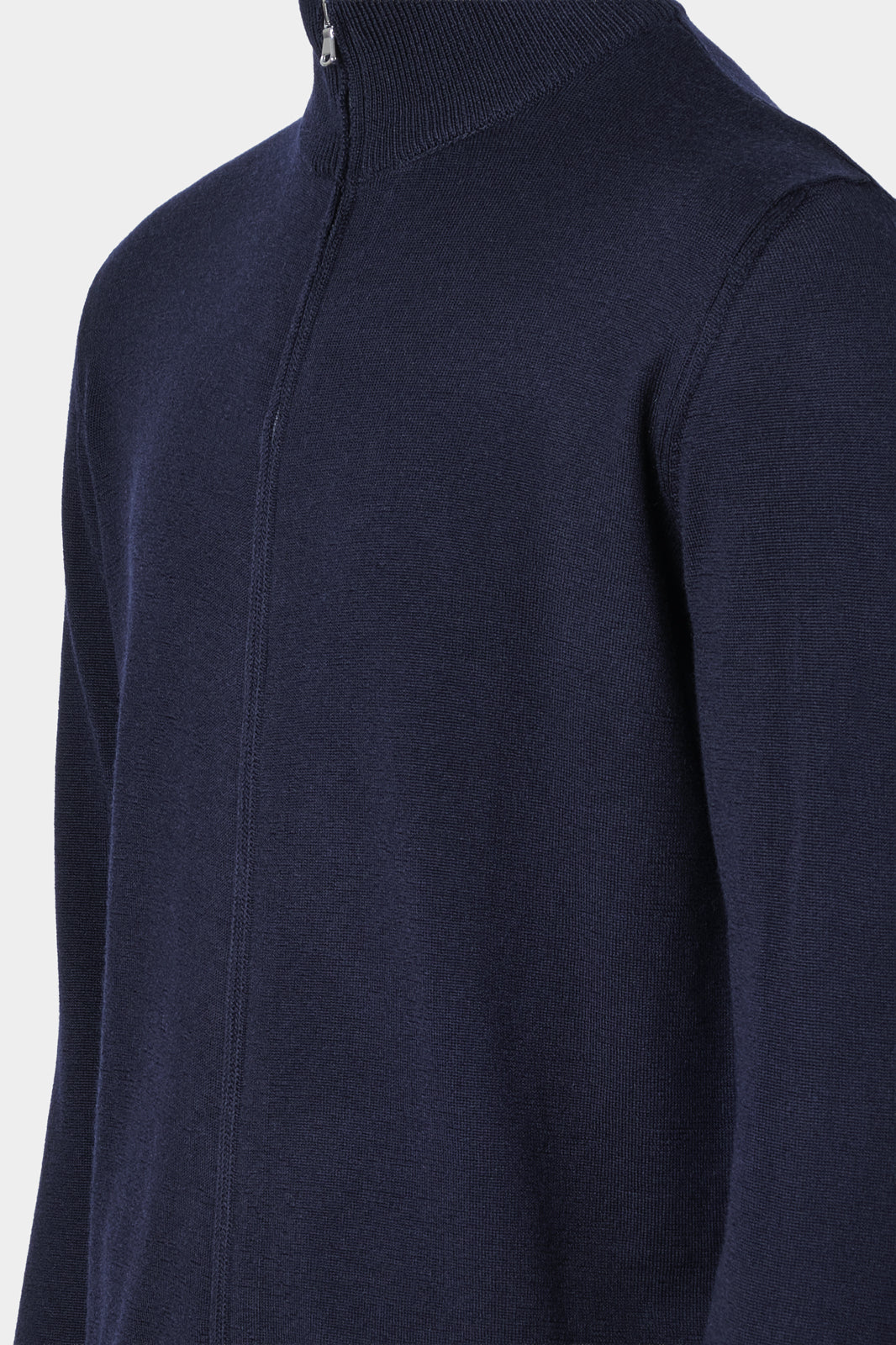 Cardigan zippé en laine - Marine