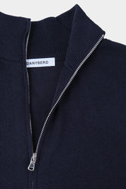 Cardigan zippé en laine - Marine