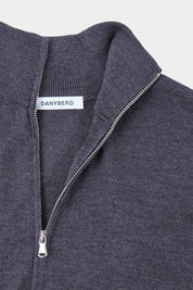 Cardigan zippé en laine - Gris anthracite