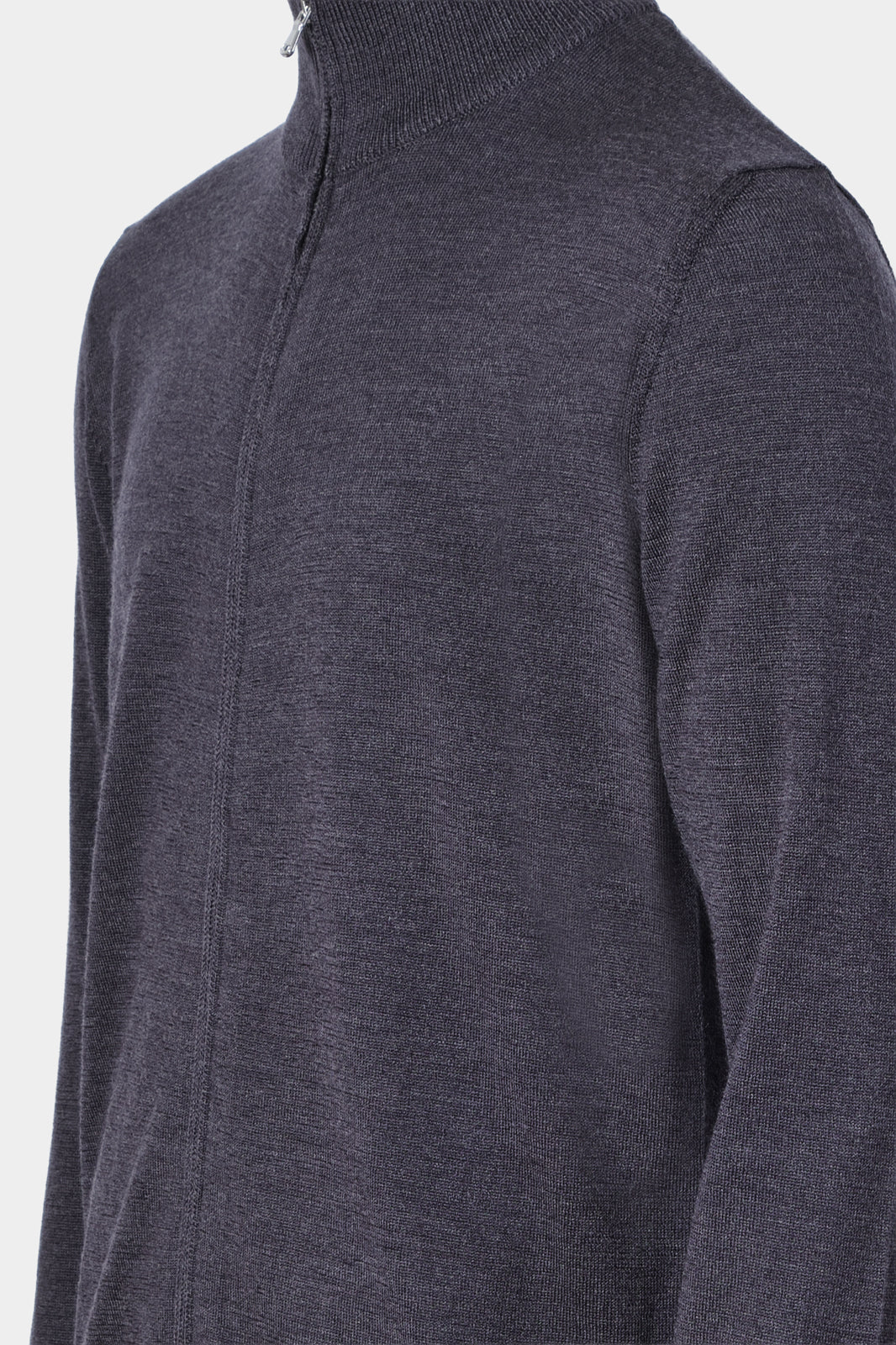 Cardigan zippé en laine - Gris anthracite