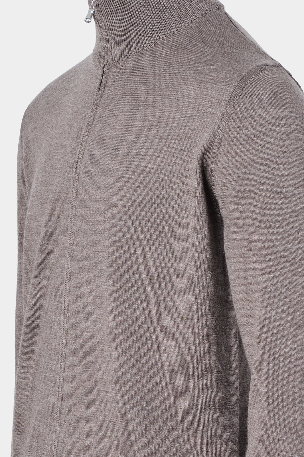 Cardigan zippé en laine - Taupe