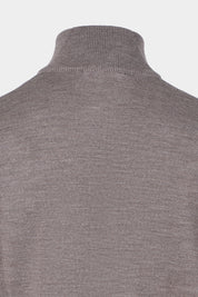 Cardigan zippé en laine - Taupe