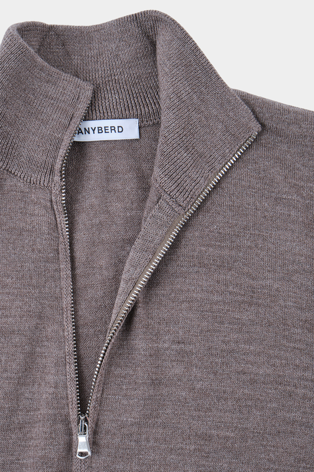 Cardigan zippé en laine - Taupe