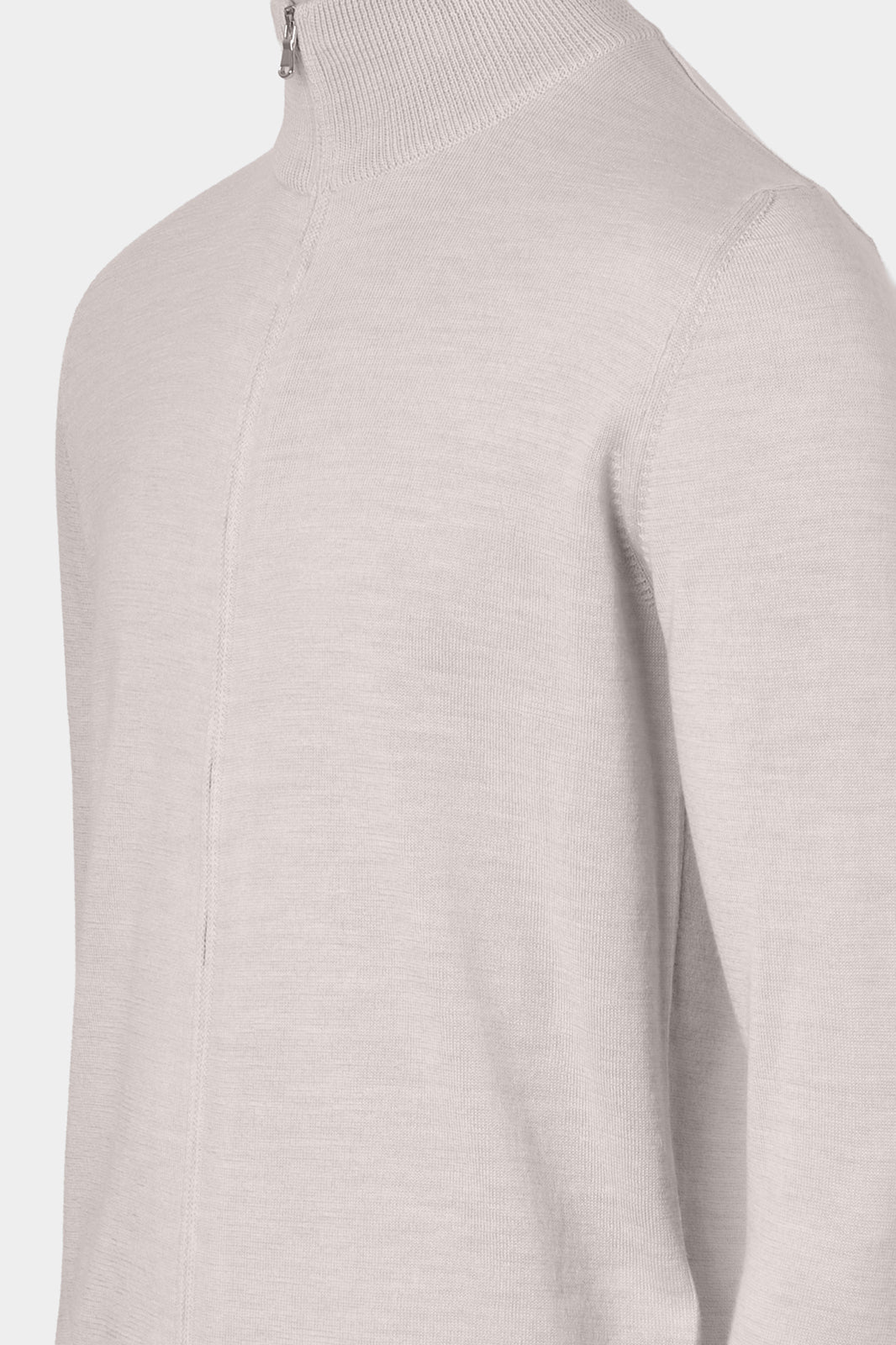 Cardigan zippé en laine - Beige