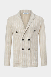 Veste en maille croisée, avec un élégant boutonnage corne. Elle est en 100% coton, made in Italy. Notre veste en maille est chic, stylée. Elle s'adaptera à vos différents styles !