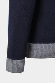 Wool and cashmere cardigan - Navy and Anthracite - to be checked by Dorit