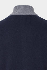 Wool and cashmere cardigan - Navy and Anthracite - to be checked by Dorit