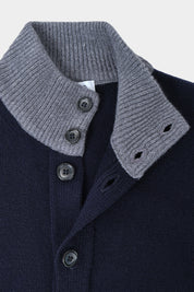 Wool and cashmere cardigan - Navy and Anthracite - to be checked by Dorit