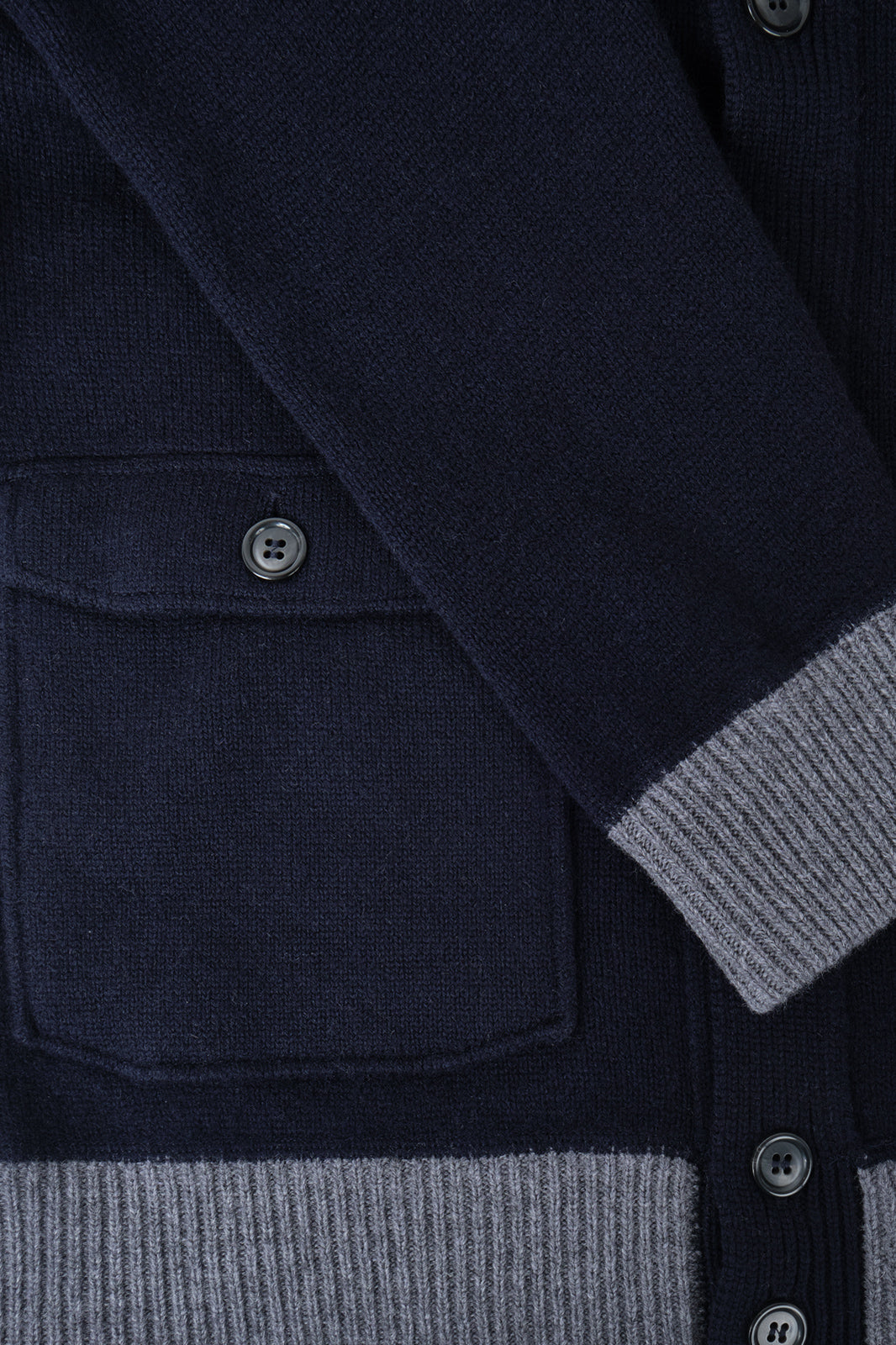 Wool and cashmere cardigan - Navy and Anthracite - to be checked by Dorit