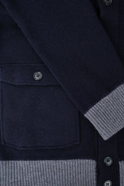 Wool and cashmere cardigan - Navy and Anthracite - to be checked by Dorit